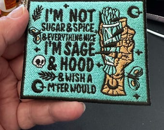 Embroidered patch Sugar & Spice Hat patch for Trucker Hat, Hat Bar Accessory, Patch