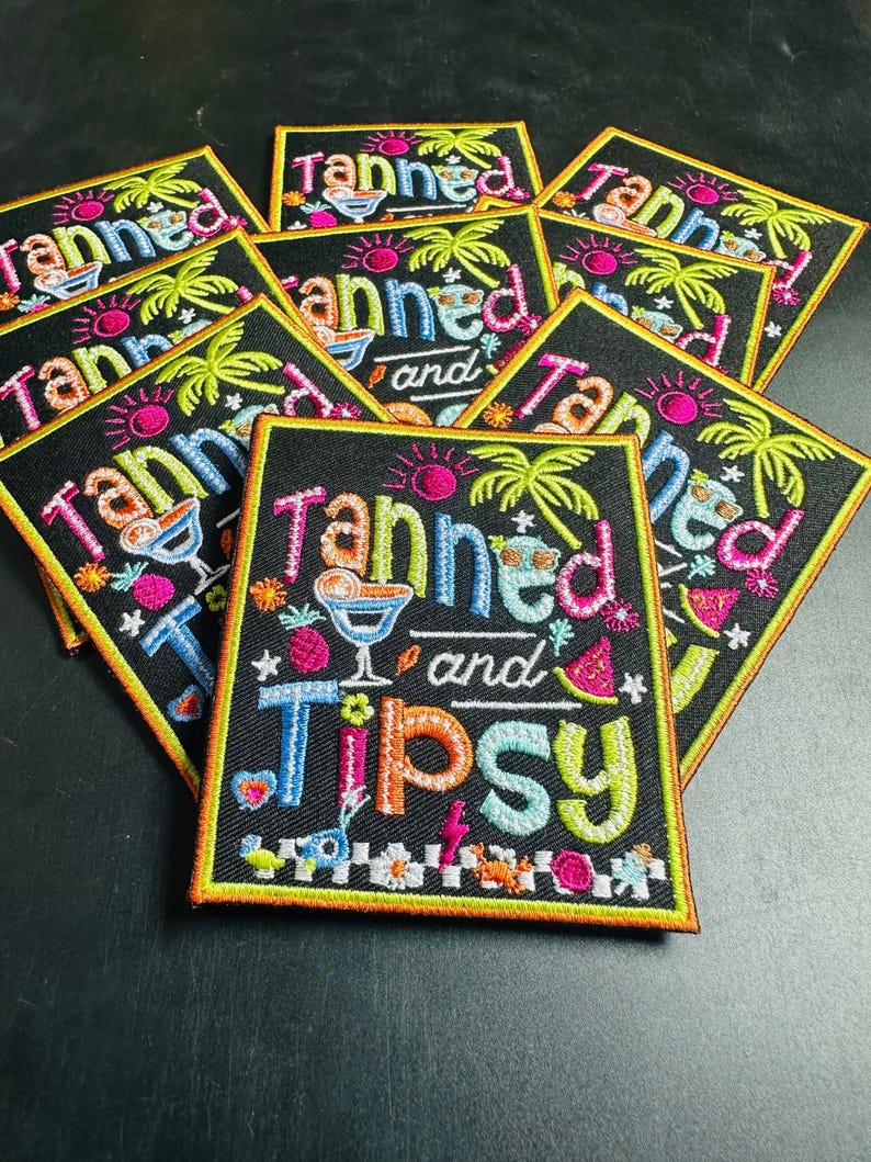 Tanned and Tipsy Margarita Embroidered Hat Patch, Hat Bar, Trucker Hat ...