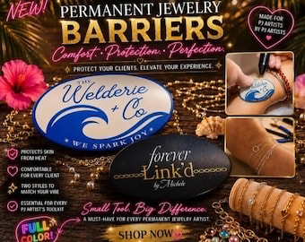 Permanent Jewelry Barriers, Set of Five, Custom Personalization, Full Color Logos and More!