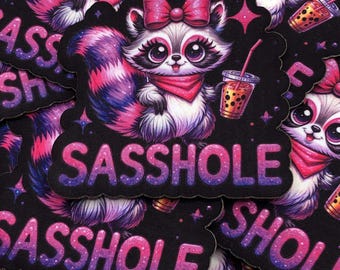 Sasshole Sublimation Patch, Cut to shape Hat patch for Trucker Hat, Hat Bar Accessory, Patch