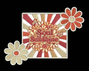 Embroidered Soul Full of Sunshine And 2 filler patches This is a set of 3 patches per order, Hat patch for Trucker Hat, Hat Bar Accessory
