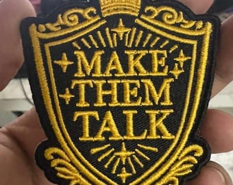 Make them Talk Embroidered patch, Cute Embroidered Hat Patch, Hat Bar Accessory, Jacket Patch, Scandal Lover