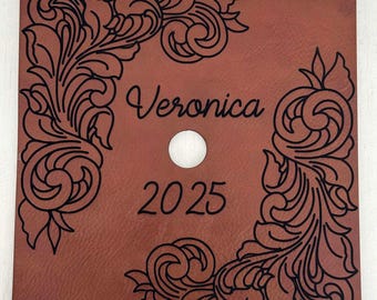 Corner Scroll Grad Cap, Customize with name and year, Graduation Cap, Cap and Gown Accessory, Custom Graduation Gift