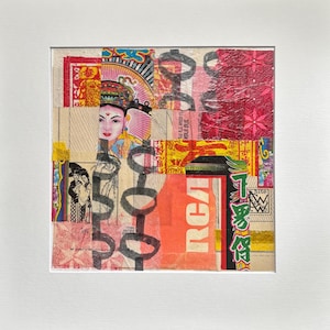 Abstract Collage Wall Art: Colorful Mixed Media Paper Art