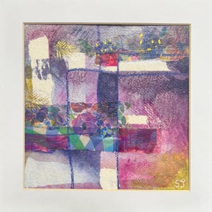 Kolorowy kolaż w technice mieszanej: wyjątkowa dekoracja ścienna