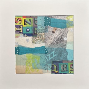 Abstract Collage Wall Art: Colorful Mixed Media Paper Art