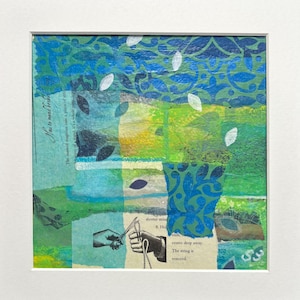 Colorful Abstract Collage Wall Art: Upcycled Paper Layers