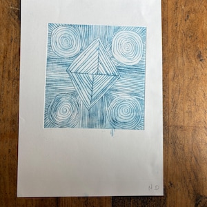 Unique Drypoint Etching Original Print