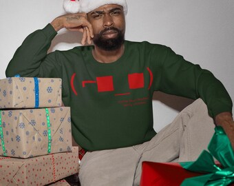 Pwnagotchi Deauth Christmas Crewneck, Funny Hacker Holiday Sweater