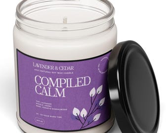 Compiled Calm Scented Candle: Lavender, Sage & Cedarwood Soy Wax