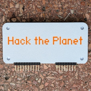 Flipper Zero Custom Minimal Wifi Developer Board Case &quot;Hack the Planet&quot; plus Free Pin Protector NO SCREWS case for Flipper Wifi Dev Board