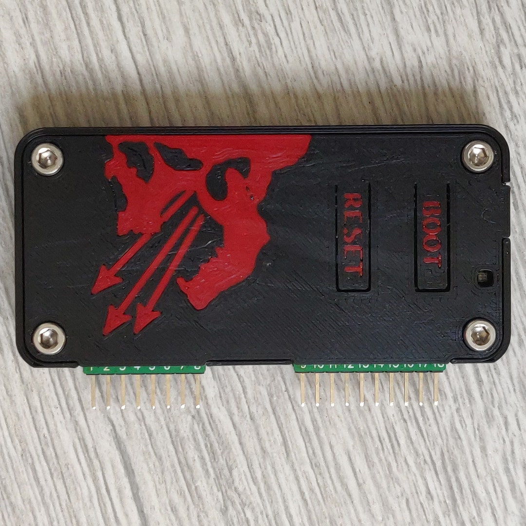 Flipper Zero Wifi Dev Board Case Smooth Unleashed Marauder Red Skull