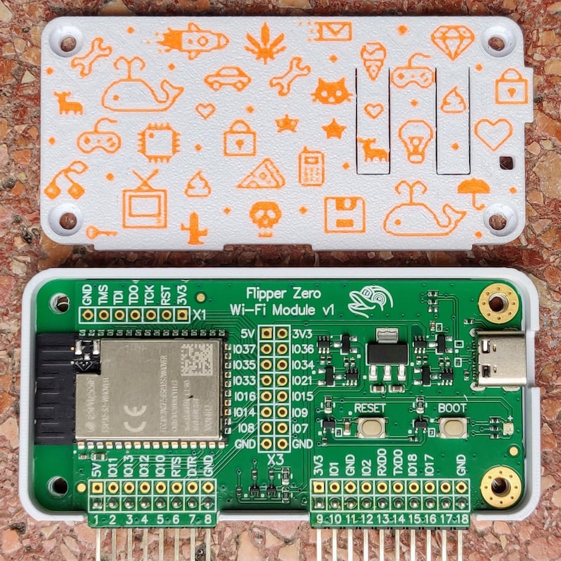 Flipper Zero Pixel Art Wifi Developer Board Case Plus Pin Protector - Etsy