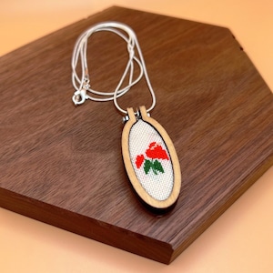 Calla Lily Cross Stitch Necklace