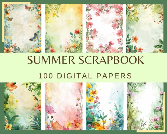 Summer Scrapbook: 100 PNG, 300 DPI (Commercial Use, Digital Download)