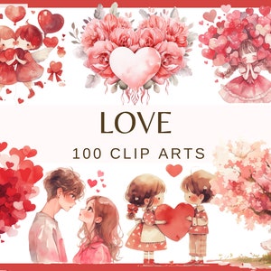 LOVE - 100 clip arts (300 dpi, people in love, girl and boy in love, feelings, father's day, love, valentine's day, png, mother's day)