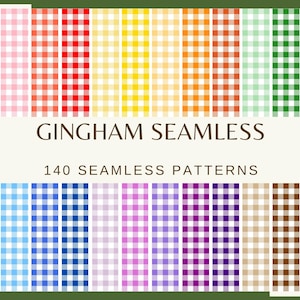 GINGHAM MUSTER - 140 digitale Papiere (300 dpi, png, rot pink orange gelb grün blau violett braun beige grau schwarz Muster)