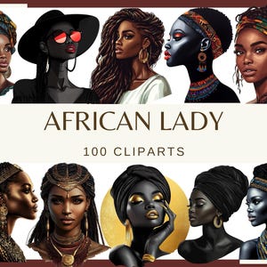 DONNA AFRICANA - 100 clip art (300 dpi, kwanzaa donna africana alla moda, ragazza afroamericana, tradizione culturale africana, tribù africana, png)