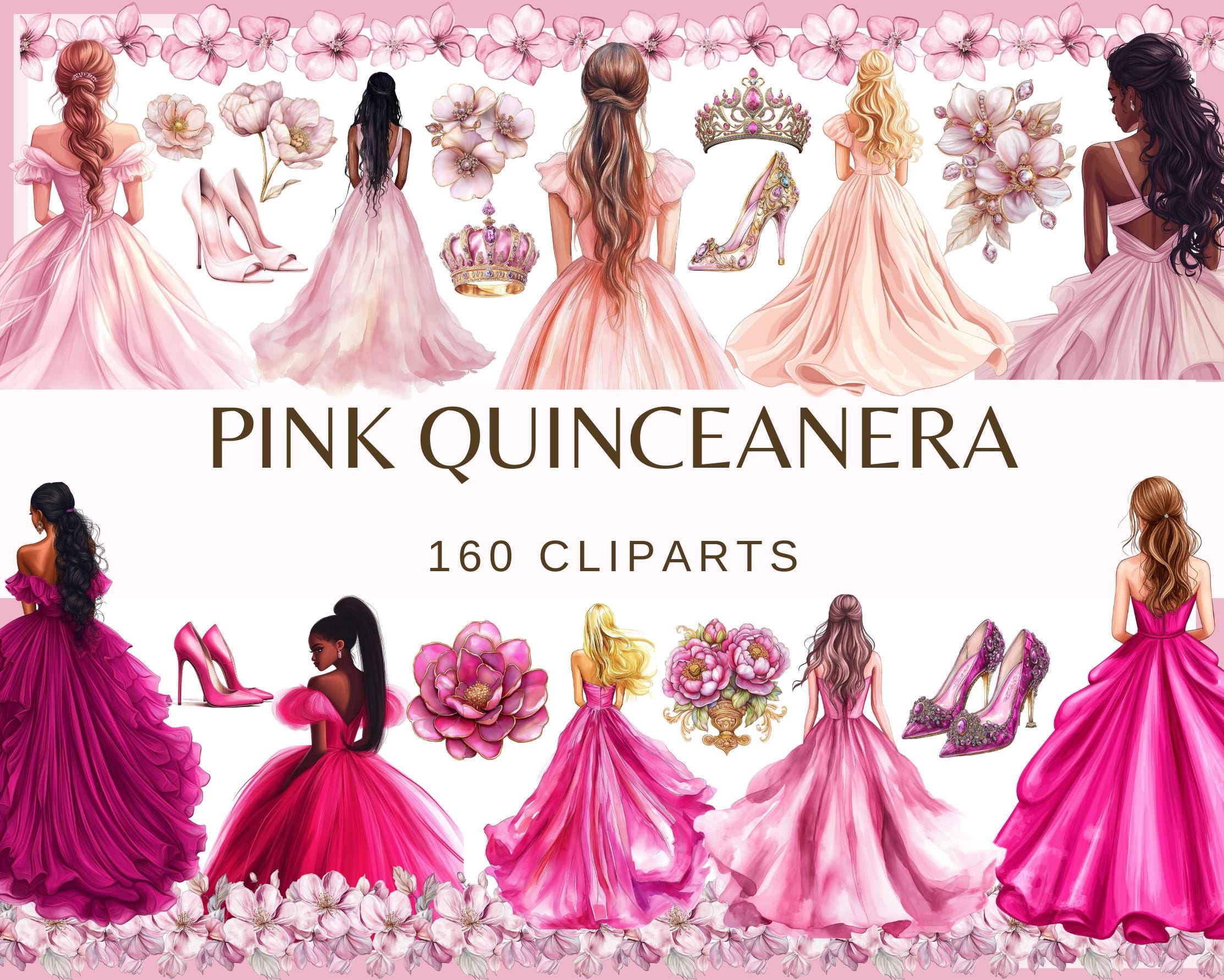 pink quinceanera dress clipart 70 Pink Quinceanera Clipart Pink Ball Room Princess Clipart Pink Butterfly Clipart Bow Clipart Invitation Elements Quinceanera Clipart PNG