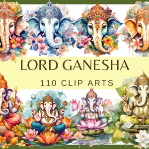 LORD GANESHA - 110 images clipart (300 dpi, sticker Ganesha, logo Ganesha, Baby Ganesha, usage commercial, bundle, numérique, Inde, hindou png, png)