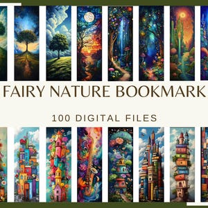 SIGNETS FAIRY NATURE - 100 fichiers numériques (marque-page numérique fée des bois, pages de journal de conte de fées imprimables Scrapbooking numérique)