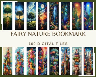 Fairy Nature Bookmarks: 100 Printable Digital Journal Pages (PNG)