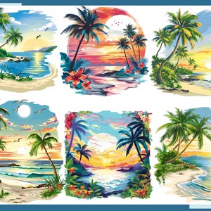 PARADISE ISLANDS 100 clip arts 300 dpi, png, commercial use, bundle, digital, sea life, png, waterfall, parrot, tropic, sunset, sunrise image 8