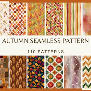 Autumn Seamless Pattern: Watercolor Fall Digital Paper (300 DPI, 12x12, PNG)