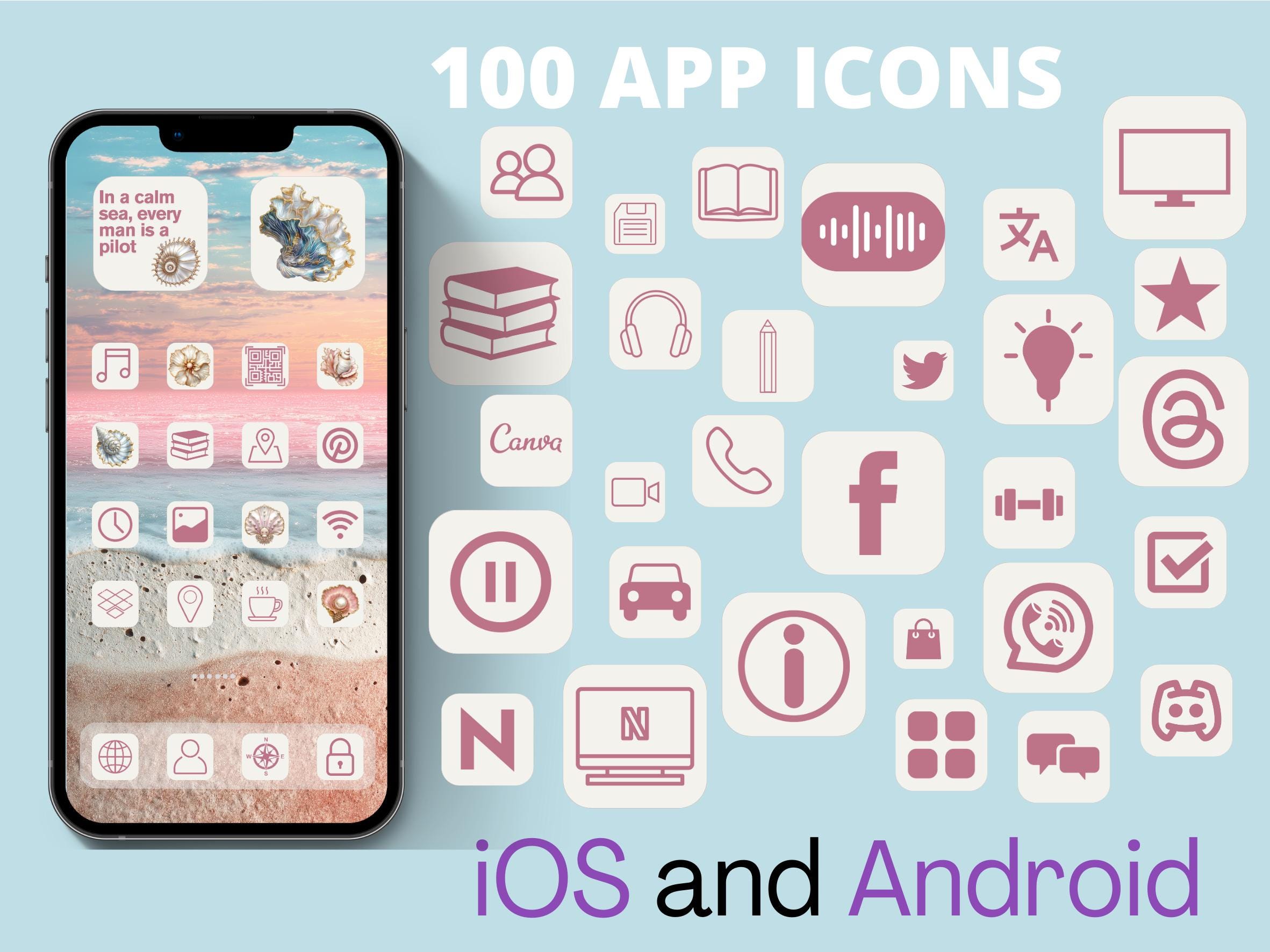 Pinterest Shell Widget SHELL APP ICONS - 200 Files (iphone Icons, App Covers, Highlight Icons ...