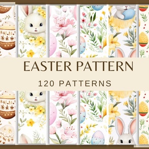 EASTER PATTERN - 120 seamless watercolor patterns (Easter Digital Paper 300 dpi, Scrapbook Paper, Floral Pattern, Easter, Floral bundle)