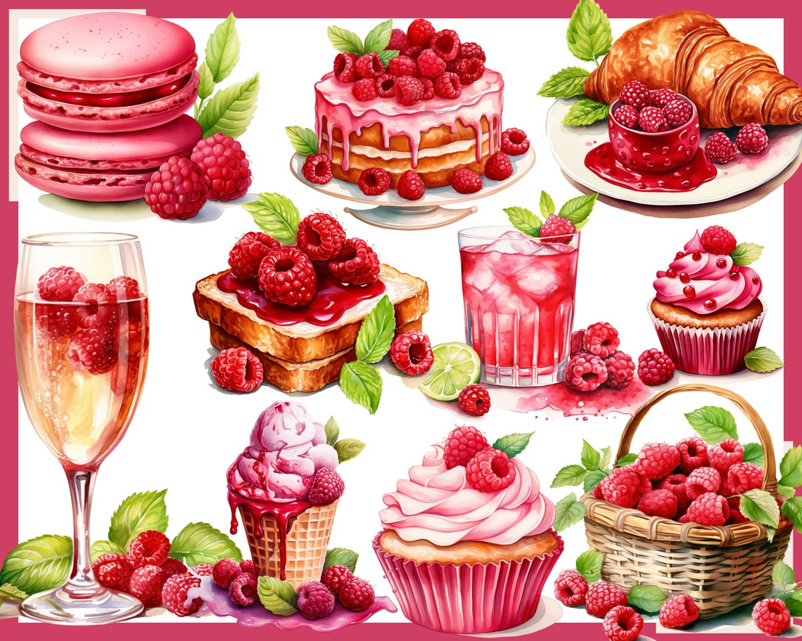 Raspberry Clip Art Bundle: Food & Drink Graphics (digital Download) - Etsy