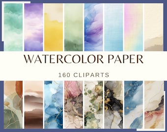 Watercolor Paper Textures: Abstract Gradient Backgrounds (300 DPI Digital Download)
