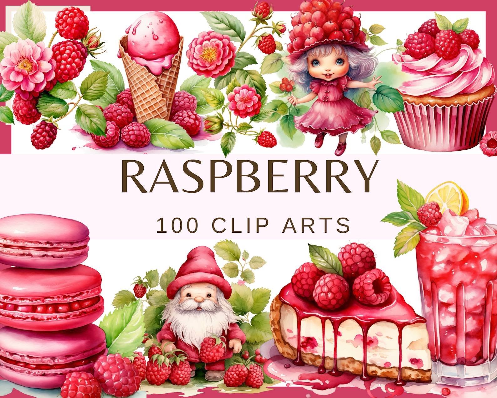 Raspberry Clip Art Bundle: Food & Drink Graphics (digital Download) - Etsy