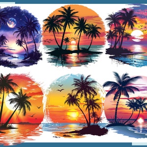PARADISE ISLANDS 100 clip arts 300 dpi, png, commercial use, bundle, digital, sea life, png, waterfall, parrot, tropic, sunset, sunrise image 5