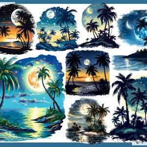 PARADISE ISLANDS 100 clip arts 300 dpi, png, commercial use, bundle, digital, sea life, png, waterfall, parrot, tropic, sunset, sunrise image 7