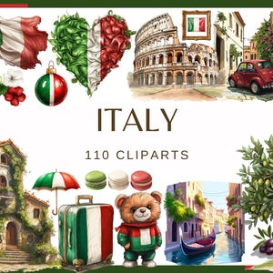 ITÁLIA - 110 clip arts (300 dpi, torre inclinada de veneza em pisa, png, uso comercial, pacote, digital, país roma coliseu duomo milão)