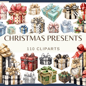 KERSTGEDRAGEN - 110 clip arts (300 dpi, kerstdecor, fee, digitaal, png, briefkaart)