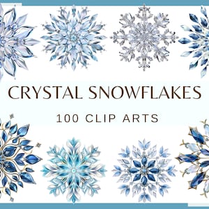 CRYSTAL SNOWFLAKE - 100 Clip-Arts (300 dpi, Weihnachten, transparenter Hintergrund, kommerzielle Nutzung, png, Dekor, Bundle, digital)