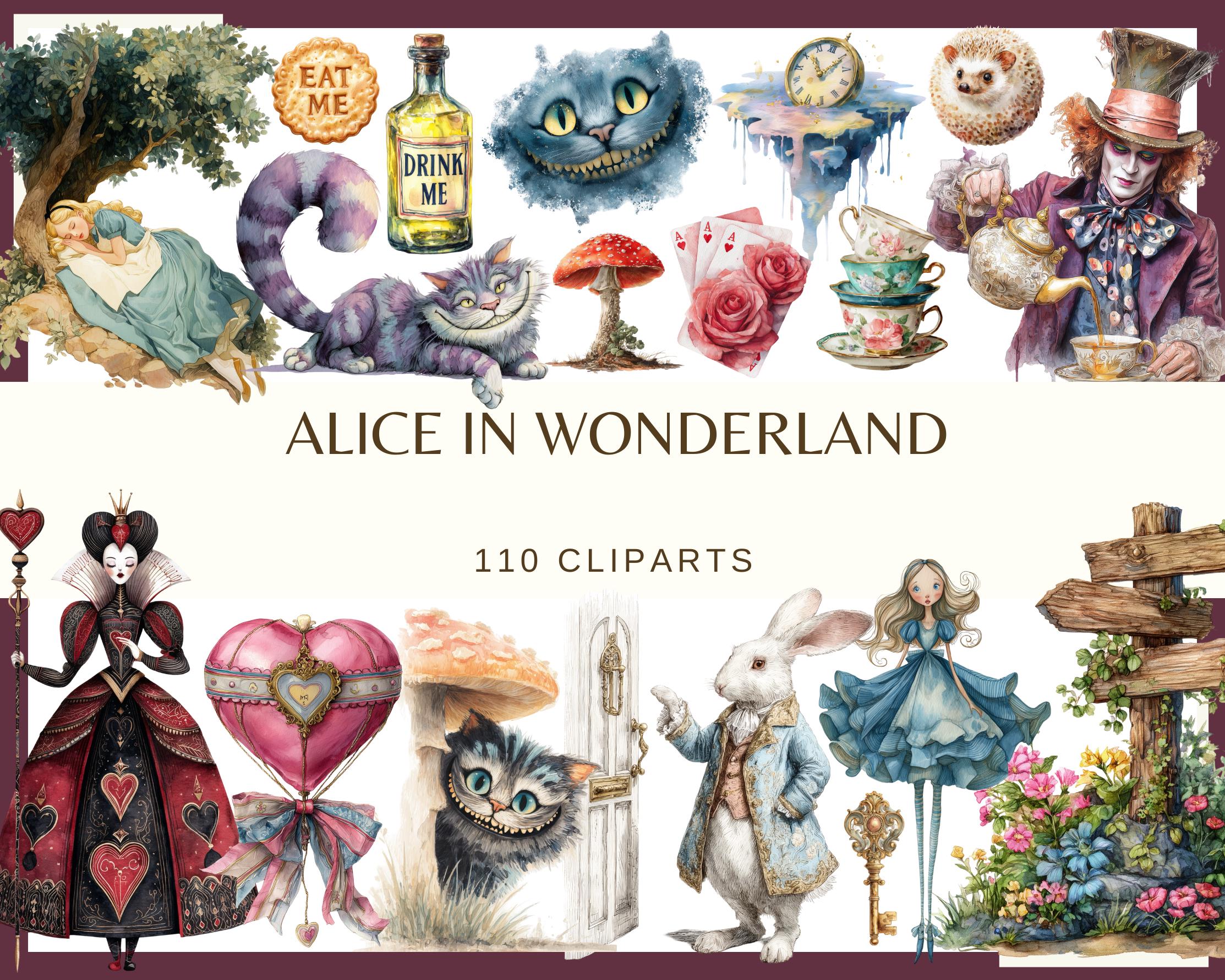 Summer-Ray Lot De 50 Étiquettes Cadeaux Thème Alice Au Pays Des Merveilles - Eat Me Drink Me