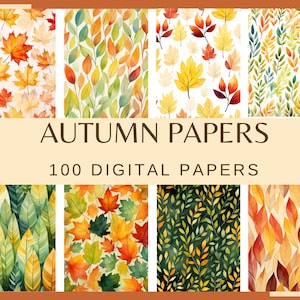 DOCUMENTI AUTUNNI - 100 documenti digitali (300 dpi, Lavori artigianali autunnali, Motivo autunnale, Motivo autunnale, Kit album di ritagli, Foglie autunnali, Atmosfera autunnale)