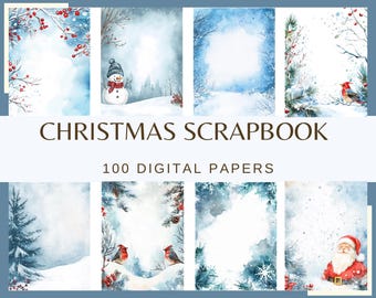 Christmas Scrapbook Paper: 100 Winter Holiday Designs (Digital Download)