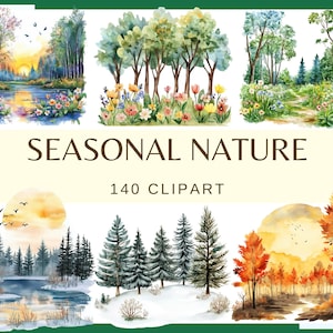 NATURE SAISONNIÈRE - 140 images (images de paysages de forêts de fées des bois, scrapbooking numérique nature automne hiver printemps été nature)