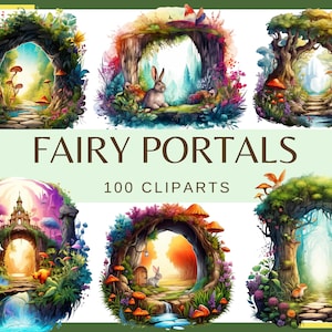 PORTAILS MAGIQUES - 100 images clipart (300 dpi, arrière-plan transparent, lot, numérique, ésotérique, png, mystique, nature féerique, fantastique, mystère)