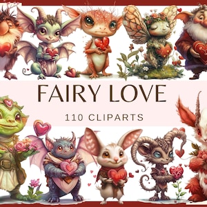 FAIRY LOVE - 110 clip arts (300 dpi, fantasy love, girl and boy in love, feelings, father's day, love, valentine's day, png, mother's day)