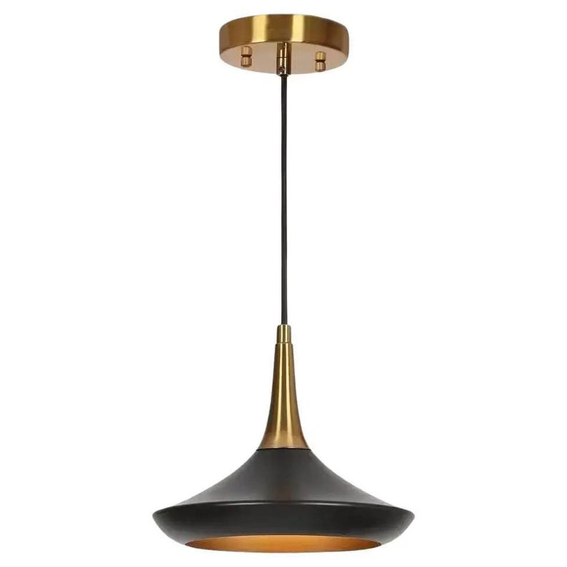 Contemporary Modern Black and Brass Pendant Light - Etsy