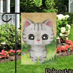 Kitten Garden Flag, Cat Yard Banner Outdoor Home Decor Gift for Cat Mom, Cartoon Kitty Backyard Patio Decoration Pet Owner Flag Gift for Her