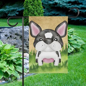 French Bulldog Garden Flag, Dog Mom Decoration, Pet Owner Lawn Banner, Puppy Outdoor Home Decor Gift for Her, Cartoon Doggy Patio Yard Sign