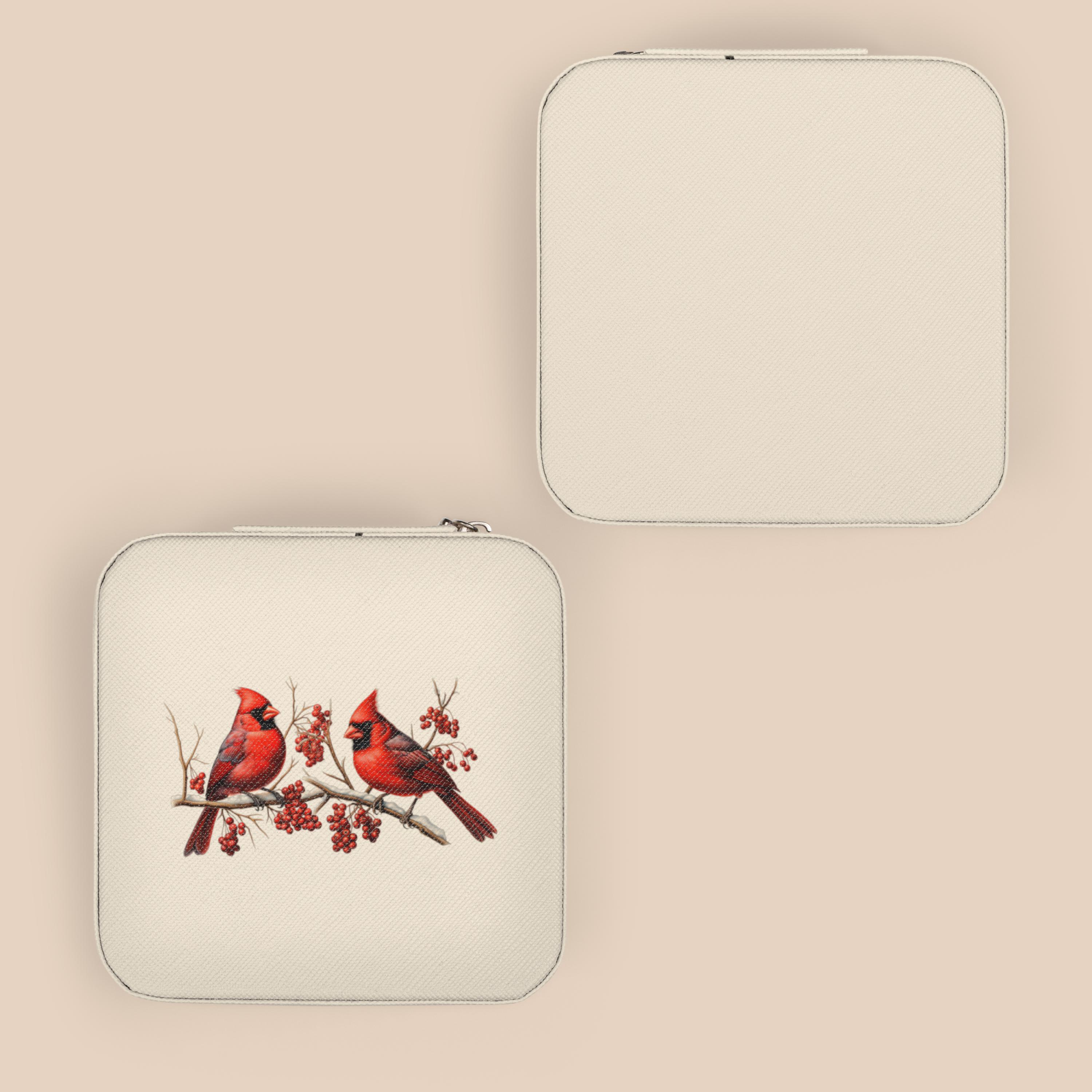 Cardinal Bird Jewelry Travel Case | Compact Portable Jewelry Organizer ...
