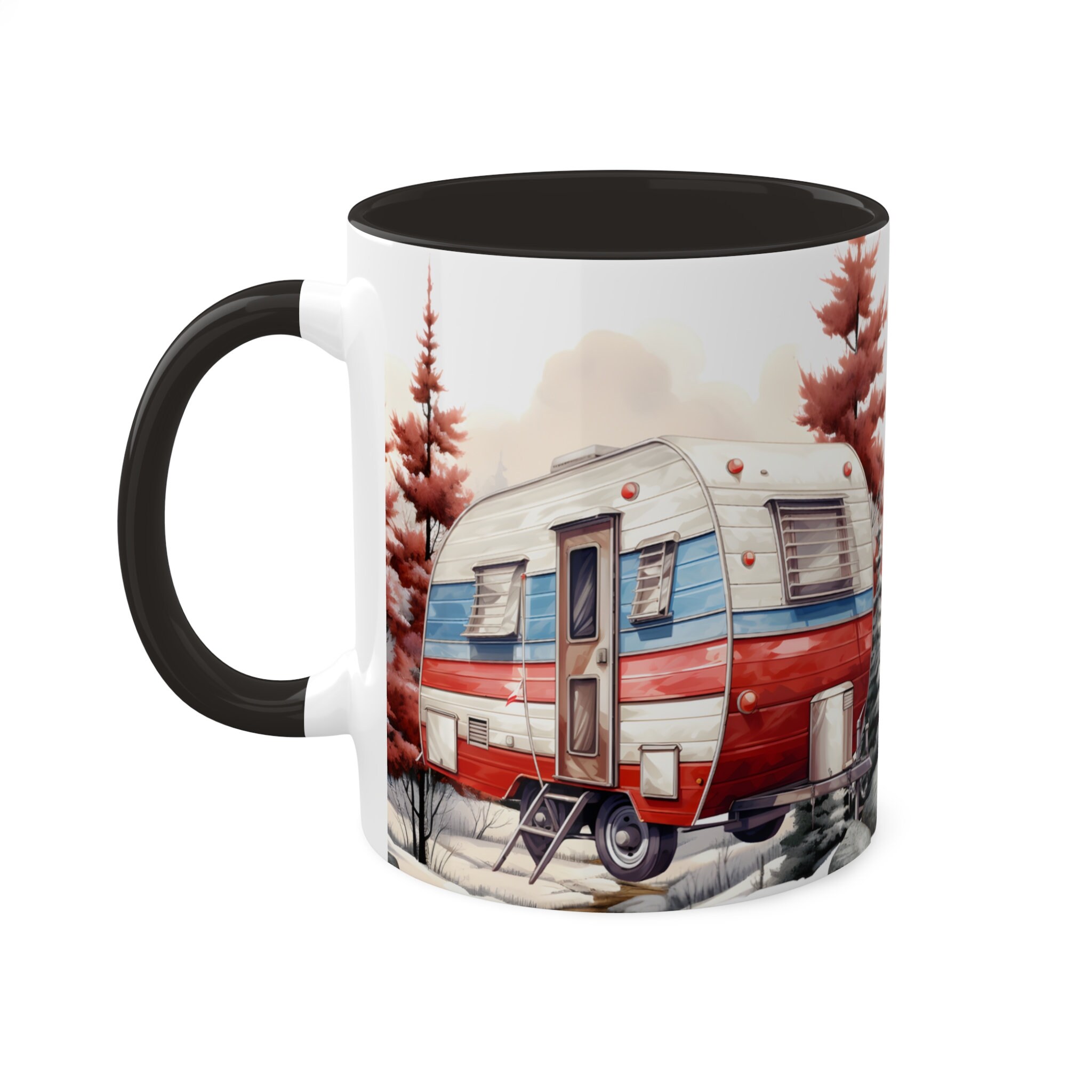 Van De Camping-car Vintage Et Montagnesvan De Camping-car Vintage Et