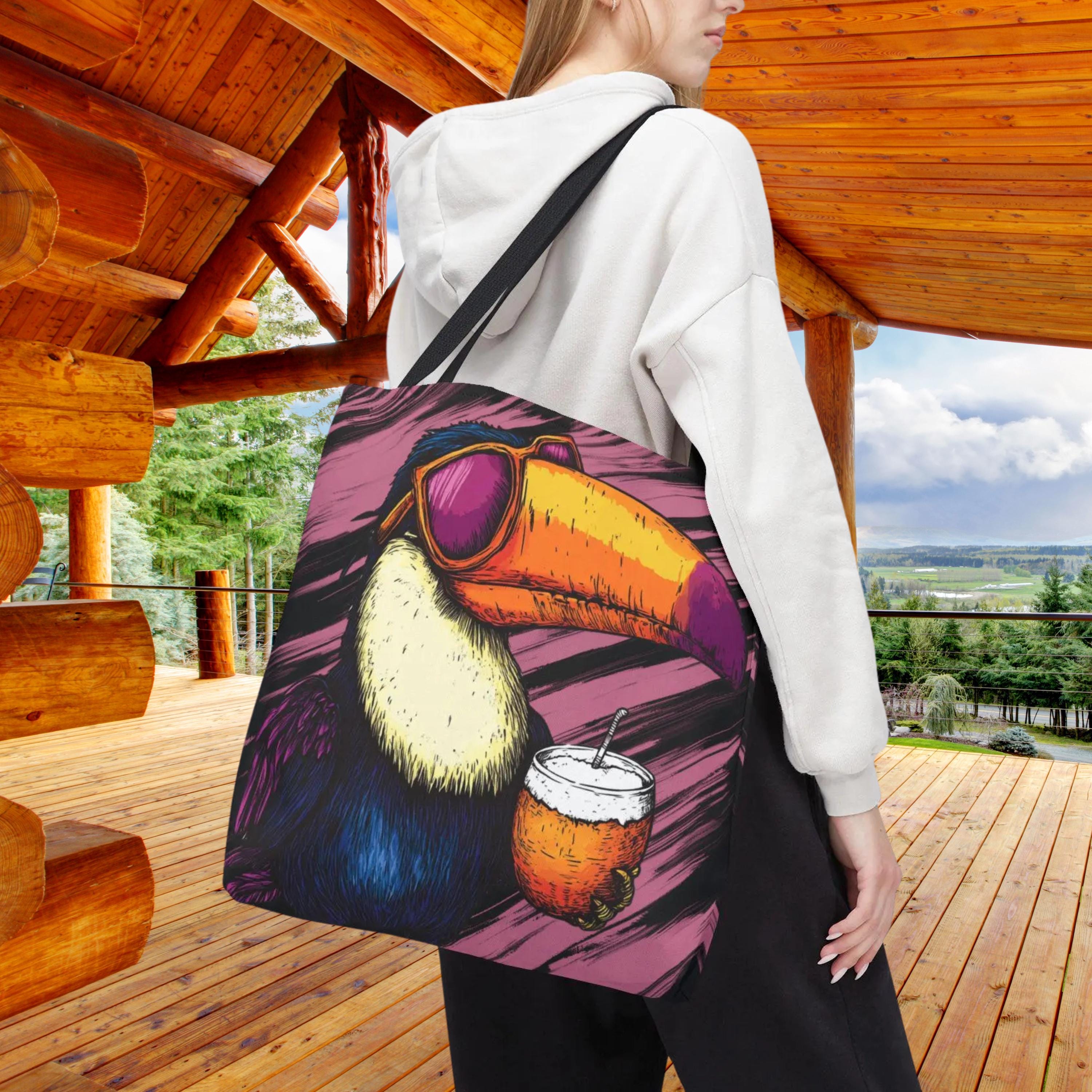 Toucan Tropical Drink Tote Bag, Vacation Travel Accessory  display picture 2